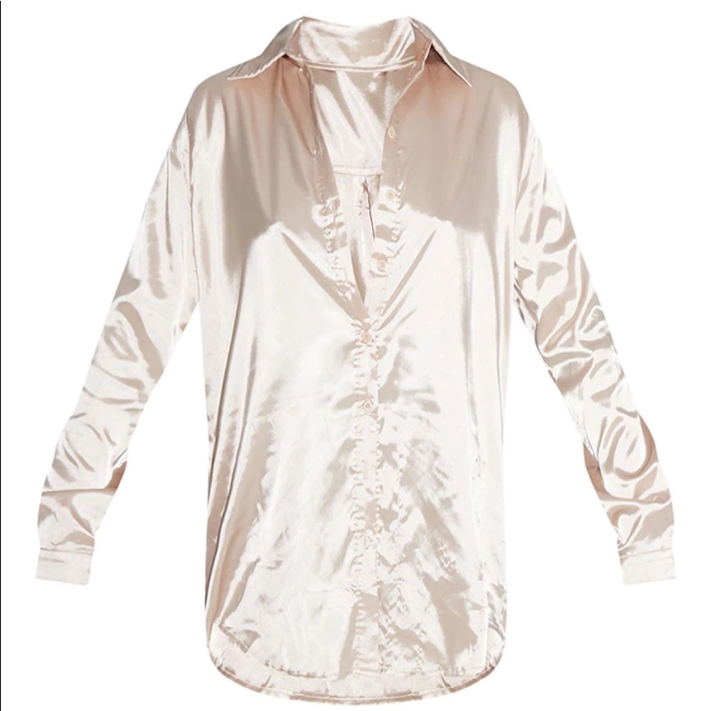 PrettyLittleThing Satin Button Down Top